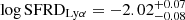 $ \log \mathrm{SFRD}_{\mathrm{Ly\alpha}}=-2.02_{-0.08}^{+0.07} $