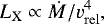 \begin{equation*}L_{\mathrm{X}} \propto \dot{M}/v_{\mathrm{rel}}^4, \end{equation*}