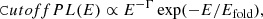 $$ \begin{aligned} \mathtt CutoffPL (E)\propto E^{-\Gamma }\exp (-E/E_\mathrm{fold} ), \end{aligned} $$