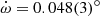 $ \dot{\omega} = 0.048(3)^\circ $