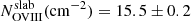 $ N_{\mathrm{OVIII}}^{\mathrm{slab}}(\mathrm{cm^{-2}})=15.5\pm0.2 $