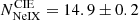 $ N_{\mathrm{NeIX}}^\mathrm{CIE}=14.9\pm{0.2} $