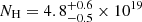 $ N_{\mathrm{H}}=4.8_{-0.5}^{+0.6}\times 10^{19} $