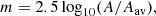 $$ \begin{aligned} m = 2.5\log _{10}(A/A_{\mathrm{av} }), \end{aligned} $$