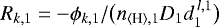 $R_{k,1}=-\phi_{k,1}/\big(n_{\langle{\textrm{H}}\rangle,\textrm{1}} D_1 d^{\,l,1}_1\big)$