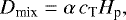 \begin{equation*} D_{\textrm{mix}} = \alpha\,c_{\textrm{T}} H_{\textrm{p}}, \end{equation*}