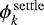 $\phi_k^{\rm\,settle}$