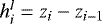 $h^l_i=z_i-z_{i-1}$