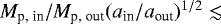 $M_{\textrm{p, in}}/M_{\textrm{p, out}} (a_{\textrm{in}}/a_{\textrm{out}})^{1/2} \lesssim$