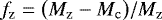 $f_{\mathrm{z}} = \big(M_{\mathrm{z}} - M_{\mathrm{c}}\big)/M_{\mathrm{z}}$