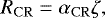 \begin{equation*} R_{\rm{CR}}=\alpha_{\rm{CR}}\zeta, \end{equation*}