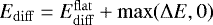 $E_{\rm{diff}} = E_{\rm{diff}}^{\rm{flat}} &#x002B; \max(\Delta E,0)$