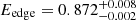 $ E_{\mathrm{edge}}=0.872_{-0.002}^{+0.008} $