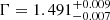 $ \Gamma=1.491_{-0.007}^{+0.009} $
