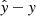 $ \hat{\mathit{y}} - \mathit{y} $