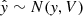 $ \hat{\mathit{y}} \sim N(\mathit{y}, V) $
