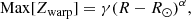 $$ \begin{aligned} \mathrm{Max}[Z_{\rm warp}]=\gamma (R-R_\odot )^\alpha ,\end{aligned} $$