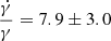 $ \frac{\dot{\gamma}}{\gamma } = 7.9\pm 3.0 $