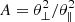 $ A = \theta_\perp^2 / \theta_\parallel^2 $