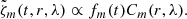 $$ \begin{aligned} \tilde{\zeta }_m(t,r,\lambda ) \propto f_m(t) C_m(r,\lambda ). \end{aligned} $$
