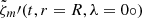 $ \tilde{\zeta}_m{\prime}(t,r = R, \lambda = 0\circ) $