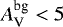 $A_{\textrm{V}}^{\textrm{bg}} < 5$
