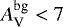 $A_{\textrm{V}}^{\textrm{bg}} < 7$