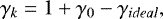 \[ \gamma_k=1&#x002B;\gamma_0-\gamma_{ideal}, \]