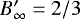 $B&#x0027;_{\infty}=2/3$