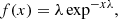 $$ \begin{aligned} f(x)=\lambda \exp ^{-x \lambda } , \end{aligned} $$