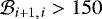 $\mathcal{B}_{i&#x002B;1,\,i} > 150$