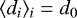 \begin{equation*} \langle d_i \rangle{}_i = d_0 \end{equation*}