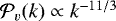 $\mathcal{P}_v (k) \propto k^{-11/3}$