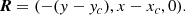 $$ \begin{aligned} {\boldsymbol{R}} = (-(y-y_c),x-x_c,0). \end{aligned} $$