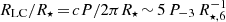 $ R_{\mathrm{LC}}/R_\star\,{=}\,c P / 2\pi R_\star\,{\sim}\,5\,P_{-3}\,R_{\star,6}^{-1} $