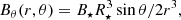 $$ \begin{aligned} B_\theta (r,\theta )&= B_\star R_\star ^3 \sin \theta / 2 r^3, \end{aligned} $$