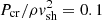 $ P_{\rm cr}/\rho v_{\rm sh}^2 =0.1 $