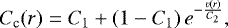 \begin{equation*}{C_{\textrm{c}}}(r)=C_1&#x002B;(1-C_1) \, e^{-\frac{{\varv}(r)}{C_2}}, \end{equation*}