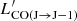 $ L^\prime_{\rm CO(J\rightarrow J-1)} $