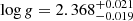 $ \log{g}=2.368^{+0.021}_{-0.019} $