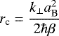 \begin{equation*}r_{\text{c}} = \frac{k_{\perp} a_{\text{B}}^2}{2\hbar \beta} \end{equation*}