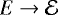 $E\rightarrow\mathcal{E}$