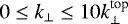 $0\le k_{\perp} \le 10 k_{\perp}^{\text{top}}$