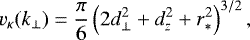 \begin{equation*} v_{\kappa}(k_{\perp})=\frac{\pi}{6}\left(2d_{\perp}^2 &#x002B; d_z^2 &#x002B;r_*^2 \right)^{3/2}, \end{equation*}
