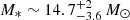 $ M_*\sim14.7^{+2}_{-3.6}\,M_\odot $
