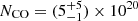 $ N_{\mathrm{CO}} = (5^{+5}_{-1})\times10^{20} $