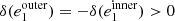 $ \delta(e_1^\mathrm{outer})=-\delta(e_1^\mathrm{inner})>0 $