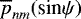 $\overline{p}_{nm}({\textrm{sin}}\psi)$