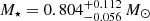 $ M_\star = 0.804^{+0.112}_{-0.056}\,M_{\odot} $