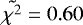 $\tilde{\chi^2} = 0.60$
